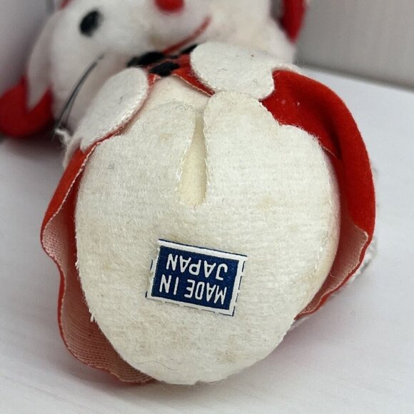 Vintage Christmas White Red Flocked Felt Mouse Mice Tree Ornaments Made in Japan - Picture 15 of 16